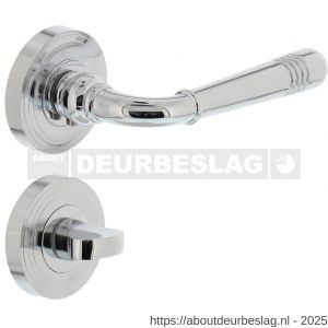 Intersteel 1725 deurkruk Helena op rozet verdekt met rillen diameter 55x10 mm met nokken en WC-sluiting met stift 8x8 mm chroom - R26001774 - afbeelding 1