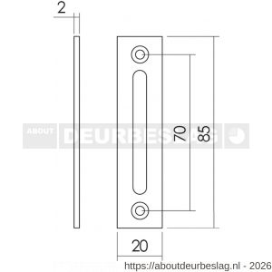 Intersteel 3700 sluitplaat vlak voor WC-overslag Vrij-Bezet chroom - R26005020 - afbeelding 2