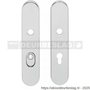 Intersteel 3821 SKG3 veiligheidsschilden ovaal verdekt 252x54 mm profielcilindergat 72 mm met kerntrekbeveiliging chroom - R26003487 - afbeelding 1