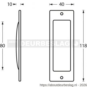 Intersteel Living 4476 schuifdeurkom rechthoekig 120x40 mm opschroevend chroom - R26007661 - afbeelding 2