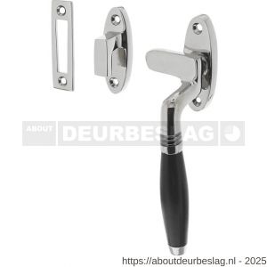 Intersteel Living 5614 raamsluiting Ton rechts met sluitplaat en sluithaak chroom-ebbenhout - R26008048 - afbeelding 1