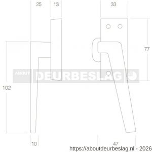 Intersteel Living 5615 raamsluiting rechts met ventilatiestand chroom - R26007728 - afbeelding 2