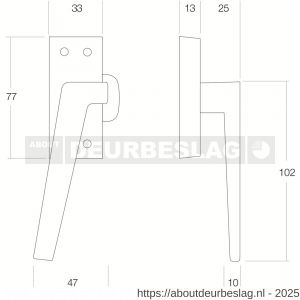 Intersteel Living 5615 raamsluiting links met ventilatiestand chroom - R26007727 - afbeelding 2