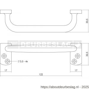 Intersteel Living 5616 handgreep Haags model 120 mm chroom - R26004263 - afbeelding 2