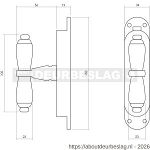 Intersteel Living 5620 set kruk-espagnolet kruiskruk inclusief stangenset 2x 1250 mm verchroomd-zwart - R26009330 - afbeelding 2