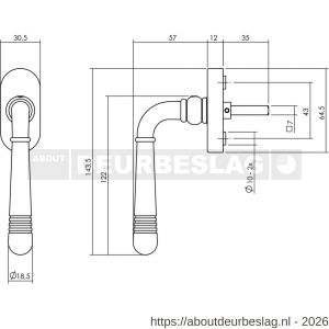 Intersteel Living 6170 raamkruk Helena op ovaal rozet chroom - R26005034 - afbeelding 2