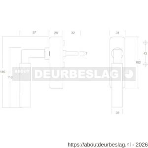 Intersteel Living 6616 raamkruk Baustil afsluitbaar op rechthoekige rozet chroom - R26003785 - afbeelding 2