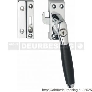 Intersteel Living 6616 SKG* afsluitbare raamsluiting rechts inclusief sluitplaat met kom Ton 400 chroom-ebbenhout - R26003807 - afbeelding 1