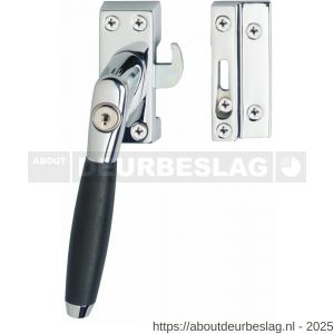 Intersteel Living 6616 SKG* afsluitbare raamsluiting links inclusief sluitplaat met kom Ton 400 chroom-ebbenhout - R26003808 - afbeelding 1