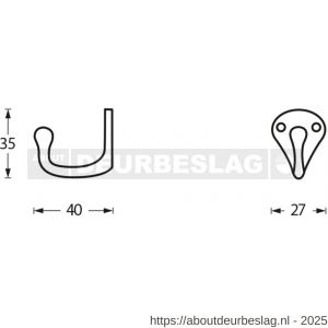 Intersteel Living 6926 jashaak scheepsmodel enkele haak chroom - R26007780 - afbeelding 2