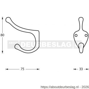 Intersteel Living 6926 kapstokhaak scheepsmodel lang chroom - R26007764 - afbeelding 2