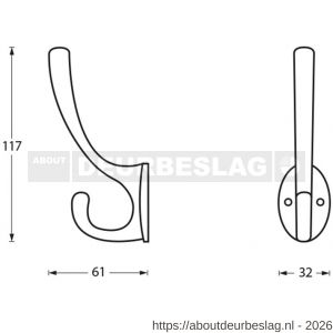 Intersteel Living 6926 kapstokhaak ovaal chroom - R26003922 - afbeelding 2