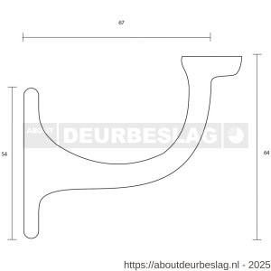 Intersteel Living 7245 leuninghouder opschroevend vlak zadel verchroomd - R26003958 - afbeelding 2
