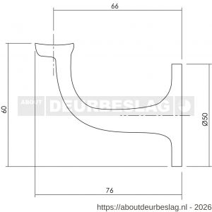 Intersteel Living 7245 leuninghouder blinde achterplaat hol zadel chroom - R26003956 - afbeelding 2