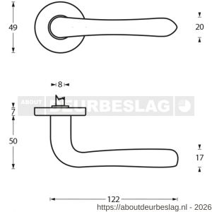 Intersteel Living 0198 deurkruk Saturnus op rozet verdekt diameter 49x7 mm chroom mat - R26000409 - afbeelding 2