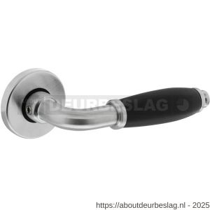 Intersteel Living 0206 deurkruk Courgette met rozet verdekt diameter 49x7 mm chroom mat-zwart - R26008055 - afbeelding 1