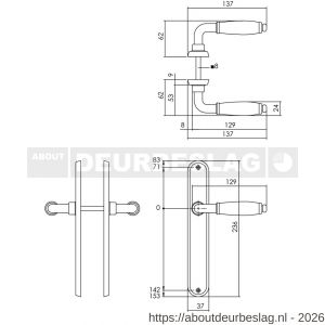 Intersteel Living 0206 deurkruk Courgette met schild ovaal 236x37 mm blind chroom mat - R26008056 - afbeelding 2
