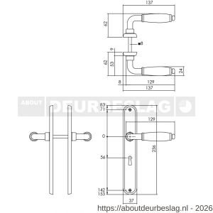 Intersteel Living 0206 deurkruk Courgette met schild ovaal 236x37 mm sleutelgat 56 mm chroom mat - R26008057 - afbeelding 2