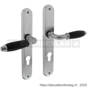 Intersteel 0206 deurkruk Courgette met schild ovaal 236x37 mm profielcilindergat 72 mm chroom mat - R26010220 - afbeelding 1