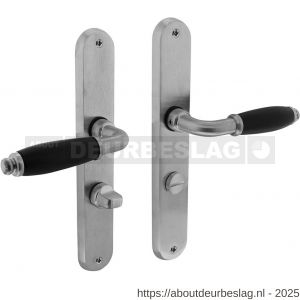 Intersteel Living 0206 deurkruk Courgette met schild ovaal 236x37 mm WC 63/8 mm chroom mat - R26008058 - afbeelding 1