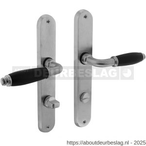 Intersteel 0206 deurkruk Courgette met schild ovaal 236x37 mm WC 78/8 mm chroom mat - R26010221 - afbeelding 1