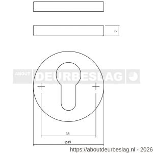 Intersteel Living 3186 cilinderrozetten verdekt diameter 49x7 mm chroom mat - R26011120 - afbeelding 2