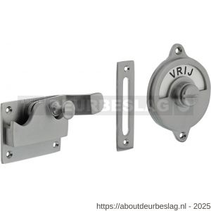 Intersteel Living 3700 WC-overslag met bocht en tekst Vrij-Bezet chroom mat - R26008073 - afbeelding 1