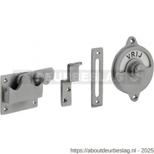 Intersteel Living 3701 WC-overslag vlak met tekst Vrij-Bezet chroom mat - R26008074 - afbeelding 1