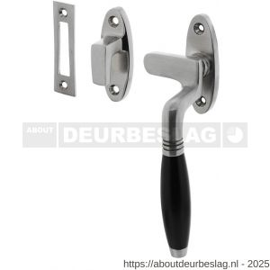 Intersteel Living 5614 raamsluiting Ton rechts met sluitplaat en sluithaak chroom mat-ebbenhout - R26008075 - afbeelding 1