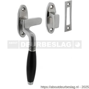 Intersteel Living 5614 raamsluiting Ton links met sluitplaat en sluithaak chroom mat-ebbenhout - R26008076 - afbeelding 1