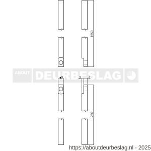 Intersteel 5620 stangenset voor kruk-espagnolet lang 125 cm chroom mat - R26007266 - afbeelding 2