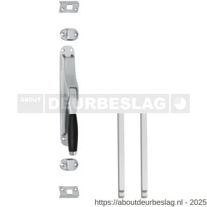 Intersteel Living 5620 set pomp-espagnolet Ton 400 inclusief stangenset 2x 1250 mm chroom mat-ebbenhout - R26009345 - afbeelding 1