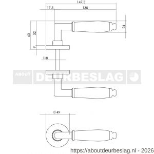 Intersteel Living 0206 deurkruk Courgette met rozet verdekt diameter 49x7 mm nikkel-zwart - R26008079 - afbeelding 2