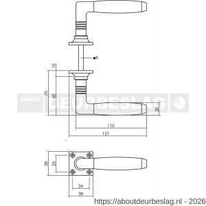 Intersteel Living 0237 set loopslot RVS met deurkruk Ton Basic op rozet 38x38 mm nikkel - R26011041 - afbeelding 2