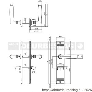 Intersteel Living 0238 deurkruk Ton Basic met schild rechthoekig met rillen 235x43 mm WC 63/8 mm nikkel-ebbenhout - R26009094 - afbeelding 2