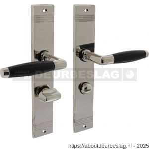 Intersteel Living 0238 deurkruk Ton Basic met schild rechthoekig met rillen 235x43 mm WC 63/8 mm nikkel-ebbenhout - R26009094 - afbeelding 1