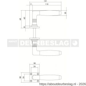 Intersteel Living 0376 deurkruk Ton Basic met rozet 38x38x6 mm nikkel-palissander - R26008081 - afbeelding 2