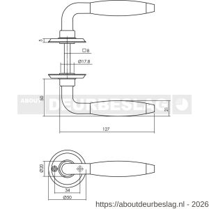 Intersteel Living 0421 deurkruk Antonnet met rozet diameter 50x5 mm nikkel-ebbenhout - R26008083 - afbeelding 2