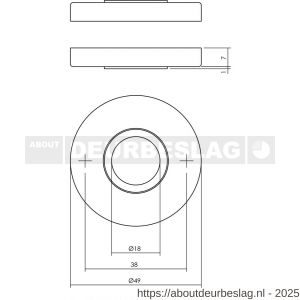 Intersteel 3186 rozetten verdekt diameter 49x7 mm nikkel - R26002502 - afbeelding 2