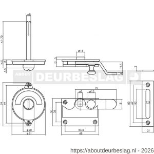 Intersteel Living 3700 WC-overslag met bocht en groen-rood indicatie nikkel - R26009096 - afbeelding 2