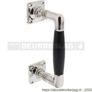 Intersteel Living 4261 handgreep Ton Basic 75x150 mm op vierkant rozet nikkel-ebbenhout - R26008089 - afbeelding 1