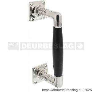 Intersteel 4261 handgreep Ton Basic 95x170 mm op vierkant rozet nikkel-ebbenhout - R26008090 - afbeelding 1