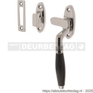 Intersteel Living 5614 raamsluiting Ton rechts met sluitplaat en sluithaak nikkel-ebbenhout - R26008091 - afbeelding 1