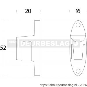 Intersteel 5615 sluithaak voor raamsluiting Dudok nikkel - R26003655 - afbeelding 2