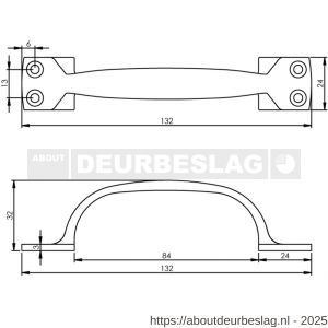 Intersteel Living 5616 handgreep op vierkante voet 130 mm nikkel - R26007835 - afbeelding 2