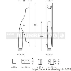 Intersteel 5620 pomp-espagnolet Ton 222 nikkel-ebbenhout - R26007253 - afbeelding 2