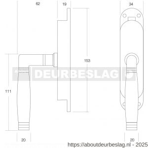 Intersteel 5620 kruk-espagnolet rechts Ton 222 nikkel-ebbenhout - R26000072 - afbeelding 2