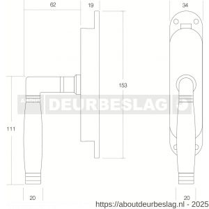 Intersteel 5620 kruk-espagnolet links Ton 222 nikkel-ebbenhout - R26007248 - afbeelding 2