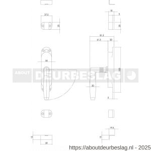 Intersteel 5620 kruk-espagnolet rechts Ton 400 nikkel-ebbenhout - R26000070 - afbeelding 2