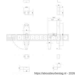 Intersteel 5620 kruk-espagnolet links Ton 400 nikkel-ebbenhout - R26000071 - afbeelding 2